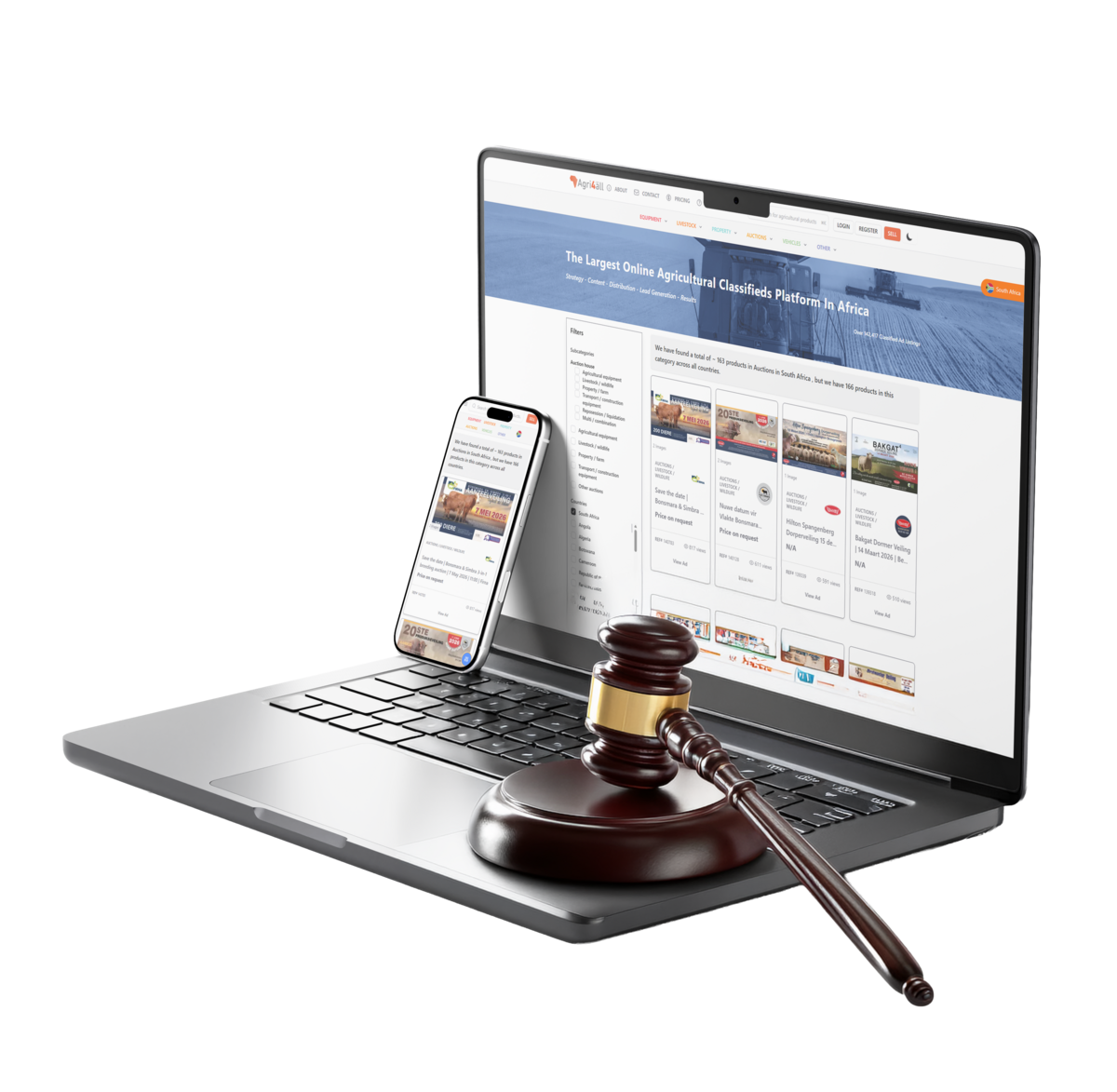 Browse and bid on auctions at Agri4All